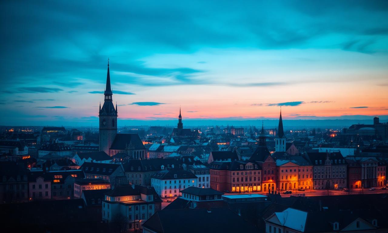 Tallinn skyline at dusk
